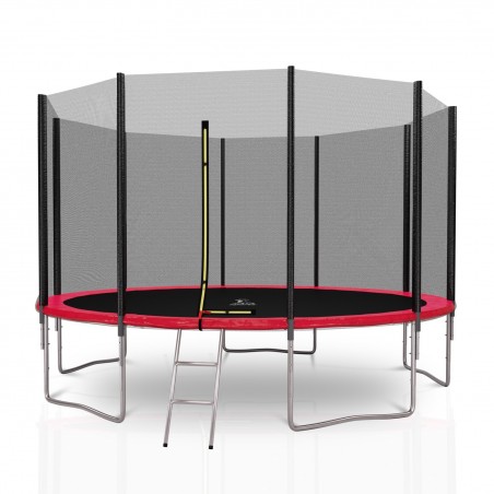 Trampoline extérieur Deluxe 12Ft / ø366cm 10perches KAIA SPORTS Trampoline de jardin avec Filet intérieur de sécurité