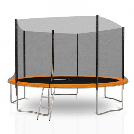 Trampoline extérieur Deluxe 12Ft / ø366cm KAIA SPORTS Trampoline de jardin avec Filet, mousse de protection et échelle