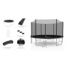 Trampoline extérieur Deluxe 13Ft / ø400cm KAIA SPORTS Trampoline de jardin avec Filet, mousse de protection et échelle Trampoline extérieur Deluxe 13Ft / ø400cm KAIA SPORTS Trampoline de jardin avec Filet, mousse de protection et échelle