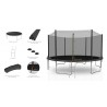 Trampoline extérieur Deluxe 14Ft / ø424cm KAIA SPORTS Trampoline de jardin avec Filet, mousse de protection et échelle Trampoline extérieur Deluxe 14Ft / ø424cm KAIA SPORTS Trampoline de jardin avec Filet, mousse de protection et échelle
