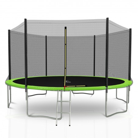 Trampoline extérieur Deluxe 14Ft / ø424cm KAIA SPORTS Trampoline de jardin avec Filet, mousse de protection et échelle