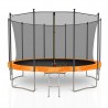 Trampoline de Jardin renforcé, diamètre 12FT / 366 cm avec filet de sécurité intérieur, echelle et mousse de protection Trampoline de Jardin renforcé, diamètre 12FT / 366 cm avec filet de sécurité intérieur, echelle et mousse de protection