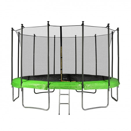 Trampoline de Jardin avec Filet intérieur de sécurité Ø diamètre 13 Ft / 400 cm - 12 perches