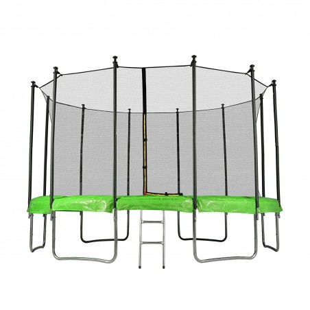 Trampoline de Jardin avec Filet intérieur de sécurité Ø diamètre 13 Ft / 400 cm - 12 perches