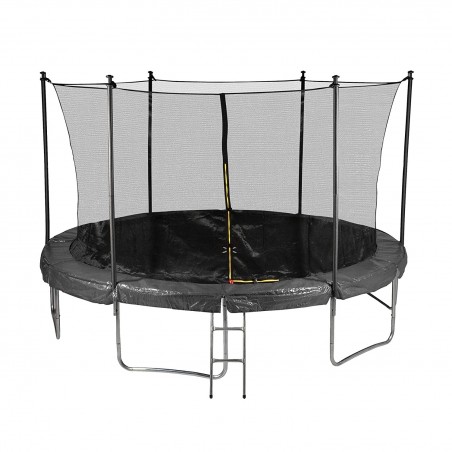 Trampoline de Jardin avec Filet intérieur de sécurité, Echelle et Mousse de protection, Ø diamètre 13 FT 400 cm - 6 perches