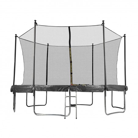 Trampoline de Jardin avec Filet intérieur de sécurité, Echelle et Mousse de protection, Ø diamètre 13 FT 400 cm - 6 perches