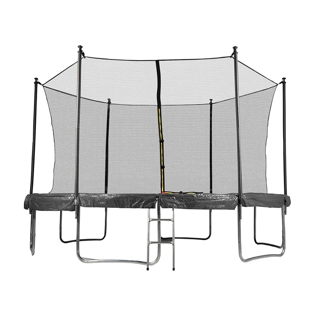 Trampoline de Jardin avec Filet intérieur de sécurité, Echelle et Mousse de protection, Ø diamètre 13 FT 400 cm - 6 perches