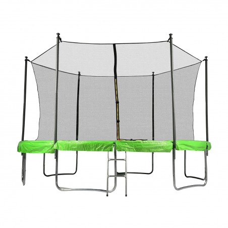 Trampoline de Jardin avec Filet intérieur de sécurité, Echelle et Mousse de protection, Ø diamètre 13 FT 400 cm - 6 perches