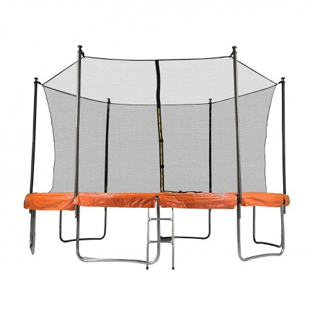 Trampoline de Jardin avec Filet intérieur de sécurité, Echelle et Mousse de protection, Ø diamètre 13 FT 400 cm - 6 perches