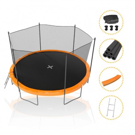 Trampoline de Jardin TUV avec Filet intérieur, diamètre 14 Ft / 427cm - 6 perches