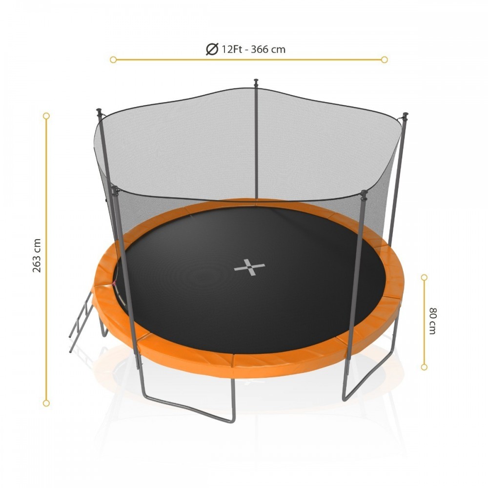 Trampoline de Jardin TUV avec Filet intérieur, diamètre 14 Ft / 427cm - 6 perches