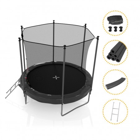 Trampoline de Jardin avec Filet intérieur, diamètre 8 Ft / 244cm - 6 perches