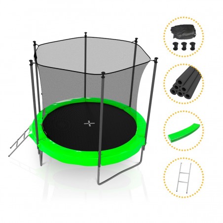 Trampoline de Jardin avec Filet intérieur, diamètre 8 Ft / 244cm - 6 perches