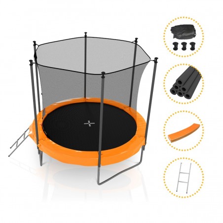 Trampoline de Jardin avec Filet intérieur, diamètre 8 Ft / 244cm - 6 perches