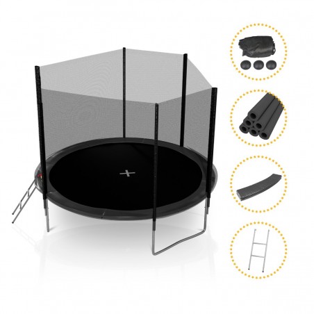 Trampoline de Jardin avec Filet Exterieur, diamètre 10 Ft / 305 cm - 8 perches