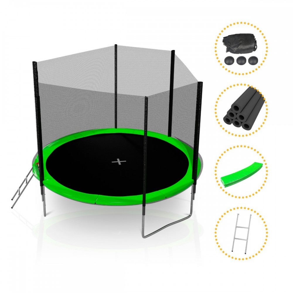 Trampoline de Jardin avec Filet Exterieur, diamètre 10 Ft / 305 cm - 8 perches