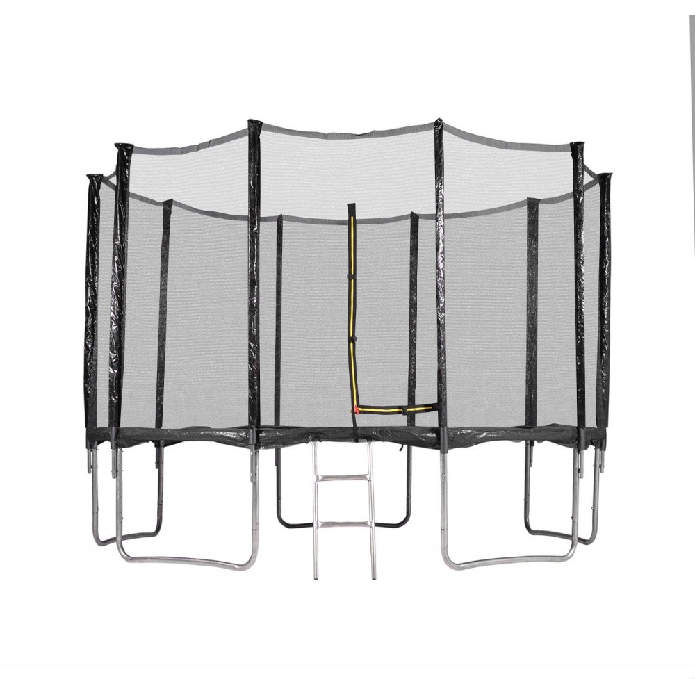 Trampoline de Jardin, diamètre 12FT / 366 cm avec Filet Exterieur - 10 perches