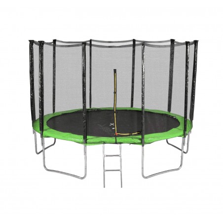 Trampoline de Jardin, diamètre 12FT / 366 cm avec Filet Exterieur - 10 perches