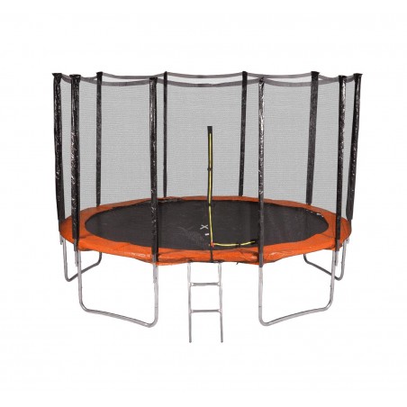 Trampoline de Jardin, diamètre 12FT / 366 cm avec Filet Exterieur - 10 perches