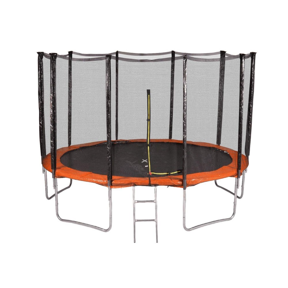 Trampoline de Jardin, diamètre 12FT / 366 cm avec Filet Exterieur - 10 perches