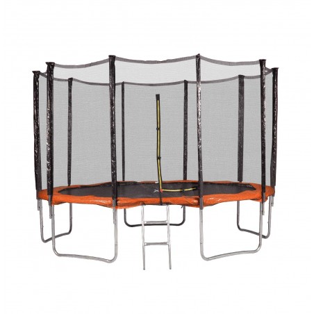 Trampoline de Jardin, diamètre 12FT / 366 cm avec Filet Exterieur - 10 perches