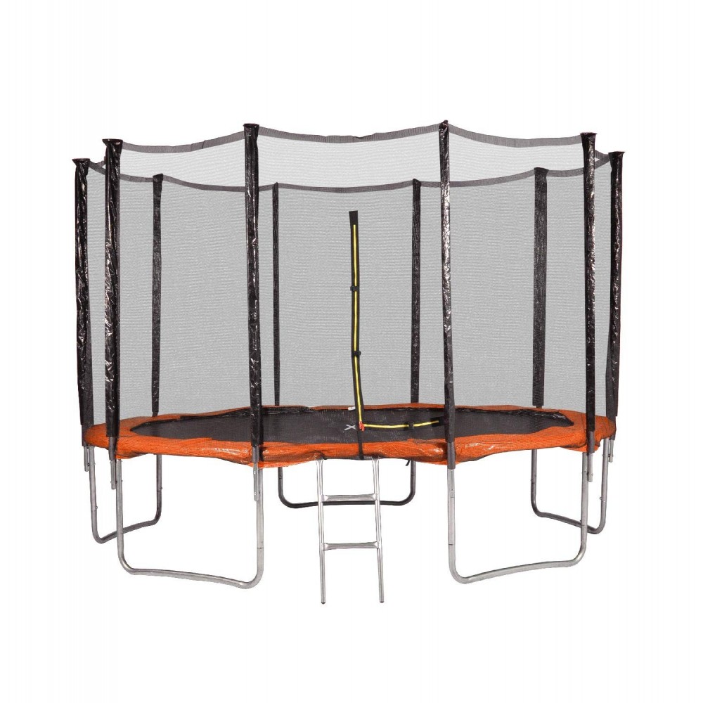 Trampoline de Jardin, diamètre 12FT / 366 cm avec Filet Exterieur - 10 perches