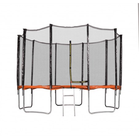 Trampoline de Jardin, diamètre 12FT / 366 cm avec Filet Exterieur - 10 perches