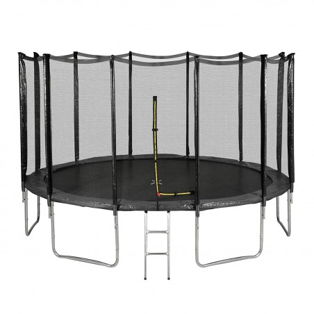 Trampoline de Jardin TUV avec Filet extérieur, Echelle et mousse de protection, Ø diamètre 13 Ft / 400 cm - 12 perches