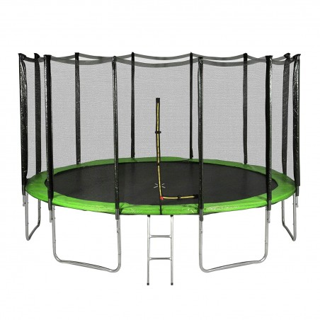 Trampoline de Jardin TUV avec Filet extérieur, Echelle et mousse de protection, Ø diamètre 13 Ft / 400 cm - 12 perches