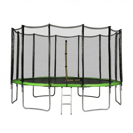 Trampoline de Jardin TUV avec Filet extérieur, Echelle et mousse de protection, Ø diamètre 13 Ft / 400 cm - 12 perches