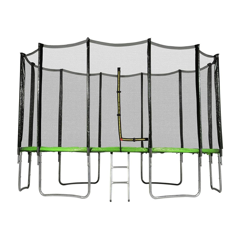 Trampoline de Jardin TUV avec Filet extérieur, Echelle et mousse de protection, Ø diamètre 13 Ft / 400 cm - 12 perches