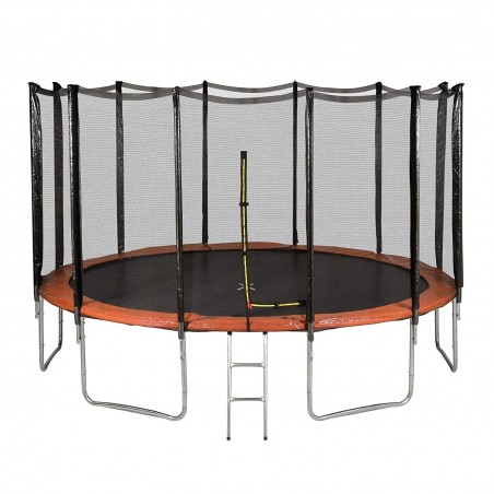 Trampoline de Jardin TUV avec Filet extérieur, Echelle et mousse de protection, Ø diamètre 13 Ft / 400 cm - 12 perches