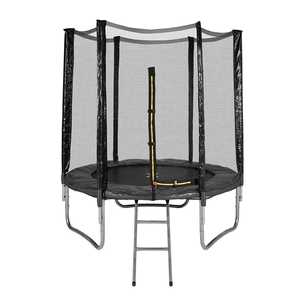 Trampoline de Jardin avec filet de sécurité exterieur, échelle et mousse de protection  diamètre 6FT / 185 cm