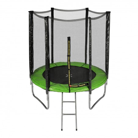 Trampoline de Jardin avec filet de sécurité exterieur, échelle et mousse de protection  diamètre 6FT / 185 cm