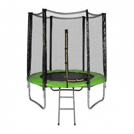 Trampoline de Jardin avec filet de sécurité exterieur, échelle et mousse de protection  diamètre 6FT / 185 cm