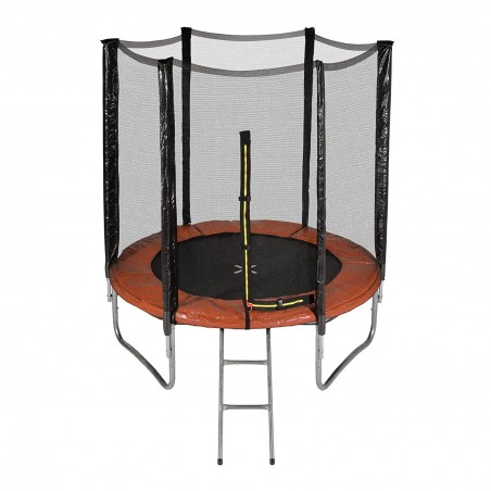 Trampoline de Jardin avec filet de sécurité exterieur, échelle et mousse de protection  diamètre 6FT / 185 cm