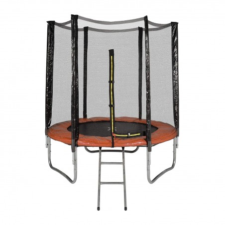 Trampoline de Jardin avec filet de sécurité exterieur, échelle et mousse de protection  diamètre 6FT / 185 cm