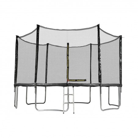 Trampoline de Jardin avec filet de sécurité exterieur, échelle et mousse de protection diamètre 13FT / 400 cm