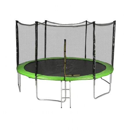 Trampoline de Jardin avec filet de sécurité exterieur, échelle et mousse de protection diamètre 13FT / 400 cm