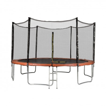 Trampoline de Jardin avec filet de sécurité exterieur, échelle et mousse de protection diamètre 13FT / 400 cm