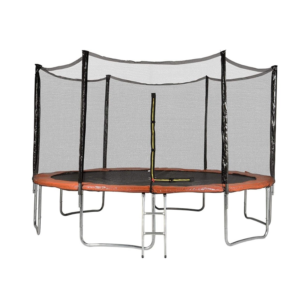 Trampoline de Jardin avec filet de sécurité exterieur, échelle et mousse de protection diamètre 13FT / 400 cm