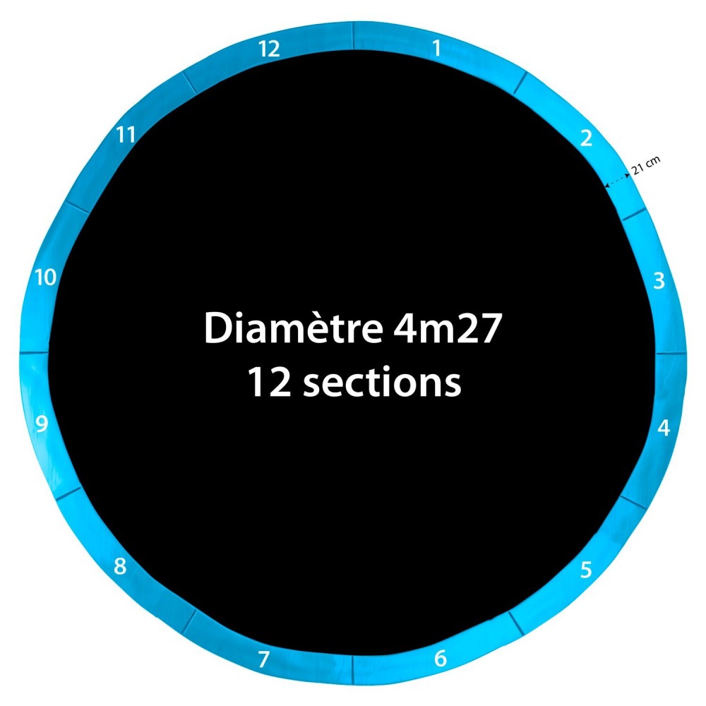 Coussin de protection des ressorts pour Trampoline 14Ft / 427 cm- Bleu Ciel - PE