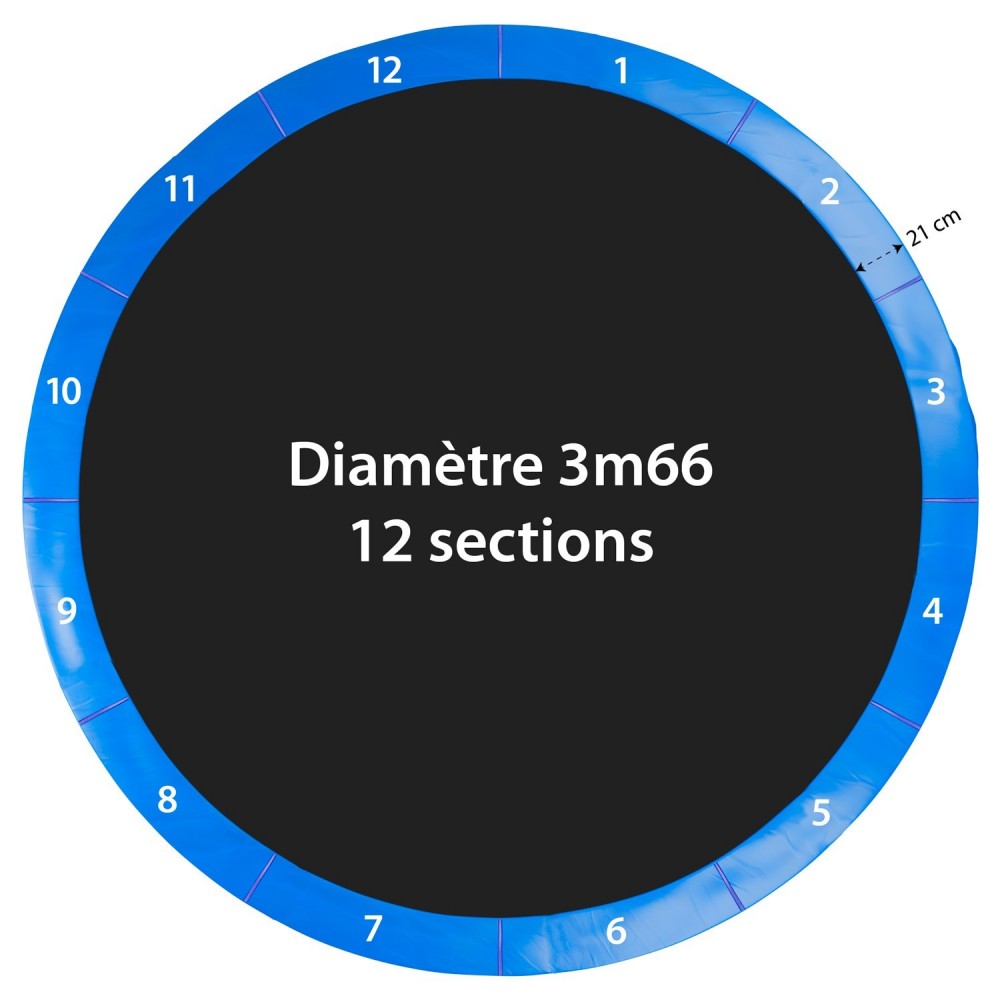 Coussin de protection des ressorts pour Trampoline 12Ft / 366 cm - Bleu Ciel - PE