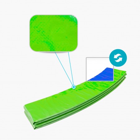 Coussin de protection des ressorts pour Trampoline 10Ft / 305 cm- R?rsible Bleu / Vert - PE