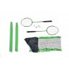 Set de Badminton complet avec filet 295 x 38 x 154 cm, raquettes, volants et étui de rangement Vert