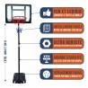 Panier de Basket sur Pied Mobile "Orlando" Hauteur Réglable de 1.6m à 2.10m Panier de Basket sur Pied Mobile "Orlando" Hauteur Réglable de 1.6m à 2.10m