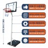 Panier de Basket sur Pied Mobile "Charlotte" Hauteur Réglable de 2.1m a 2.6m Panier de Basket sur Pied Mobile "Charlotte" Hauteur Réglable de 2.1m a 2.6m
