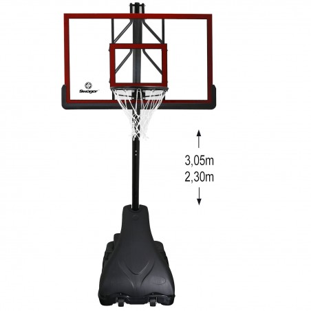 Panier de Basketball Pro Deluxe Platinium sur Pied et Mobile, Hauteur Réglable de 2.30m à 3.05m