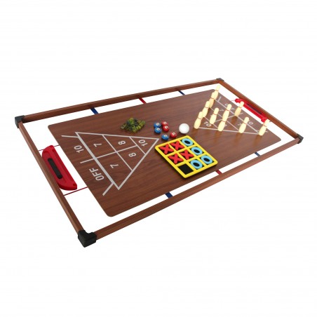 Plateaux Multi-jeux, 14 jeux : Ping Pong, Air Hockey, Bowling, Echec, Mikado, Back Gammon 97 x 49 x 3 cm Plateaux Multi-jeux, 14 jeux : Ping Pong, Air Hockey, Bowling, Echec, Mikado, Back Gammon 97 x 49 x 3 cm