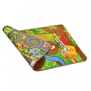 Tapis de Jeux Enfant - Réversible : Street et ferme 67 x 100 cm